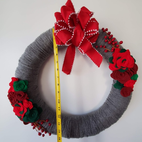 Handmade Farmhouse Holiday Wreath - Picture 3 of 6